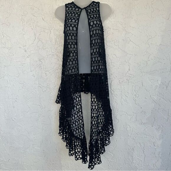 ALEXIS Sweater Cardigan Women XS Crotchet Open Knit Boho Festival Victorian - Picture 1 of 8